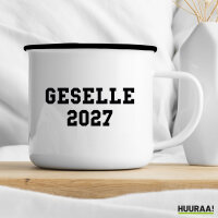 Emaille Tasse Geselle 2027 Ausbildung 300ml Vintage Emaille Becher