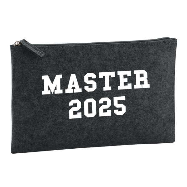 Kulturbeutel Master 2025 Abschluss 1 Liter Filz Charcoal Kosmetiktasche