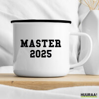 Emaille Tasse Master 2025 Abschluss 300ml Vintage Emaille Becher