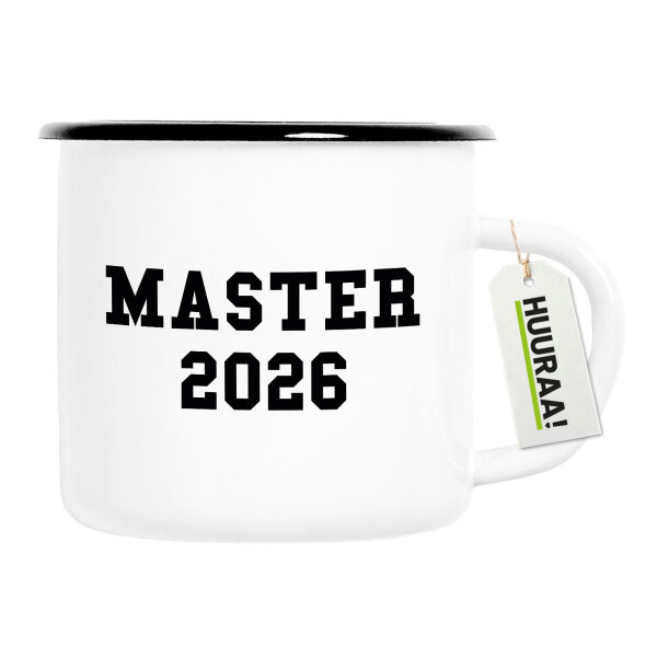 Emaille Tasse Master 2026 Abschluss 300ml Vintage Emaille Becher
