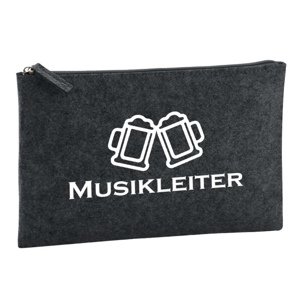 Kulturbeutel Musikleiter Schützenfest 1 Liter Filz Charcoal Kosmetiktasche