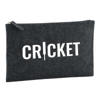 Kulturbeutel Cricket Schriftzug 1 Liter Filz Charcoal...