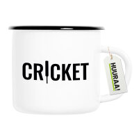 Emaille Tasse Cricket Schriftzug 300ml Vintage Emaille...
