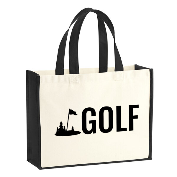 Jutetasche Golf Schriftzug 21 Liter Black