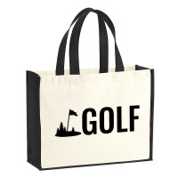 Jutetasche Golf Schriftzug 21 Liter Black