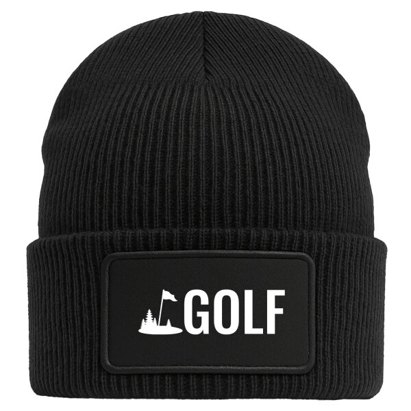 Beanie Golf Schriftzug Black Mütze