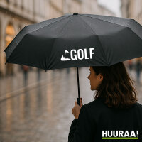Regenschirm Golf Schriftzug 98cm Schwarz