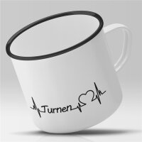 Emaille Tasse Turnen Vintage 300ml