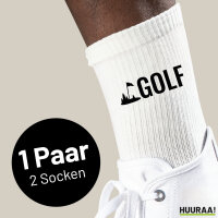 Socken Golf Schriftzug Größe 37/46 White Motiv Tennissocken