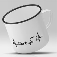 Emaille Tasse Dart Pfeil Vintage 300ml