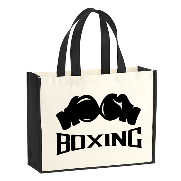 Jutetasche Boxing Boxhandschuhe 21 Liter Black