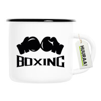 Emaille Tasse Boxing Boxhandschuhe 300ml Vintage Emaille...