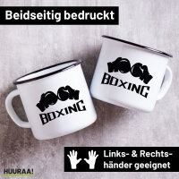 Emaille Tasse Boxing Boxhandschuhe 300ml Vintage Emaille...