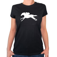 Damen T-Shirt Pferderennen Silhouette Größe...