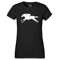 Damen T-Shirt Pferderennen Silhouette Größe...