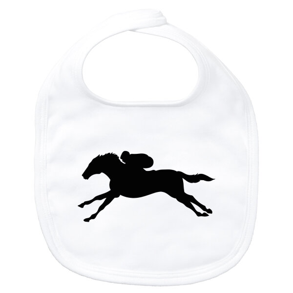 Baby Lätzchen Pferderennen Silhouette Klettverschluss