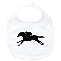 Baby Lätzchen Pferderennen Silhouette Klettverschluss