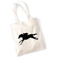 Jutebeutel Pferderennen Silhouette 10 Liter
