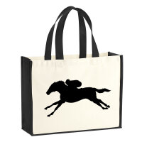 Jutetasche Pferderennen Silhouette 21 Liter Black