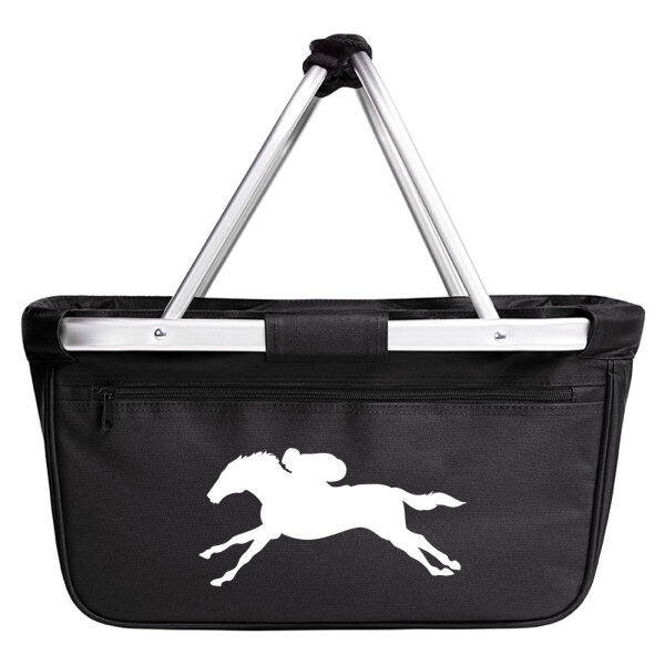 Einkaufskorb faltbar Pferderennen Silhouette 20 Liter Tragekorb Black