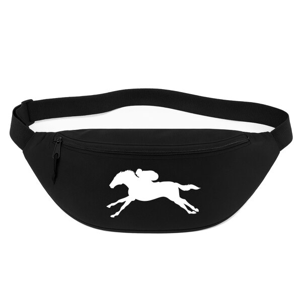 Bauchtasche Pferderennen Silhouette 2,5 Liter Black Crossbody Bag