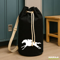 Seesack Pferderennen Silhouette 20 Liter Rucksack Black