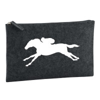 Kulturbeutel Pferderennen Silhouette 1 Liter Filz...