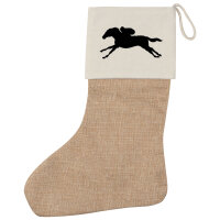 Weihnachtsstrumpf Pferderennen Silhouette Beige