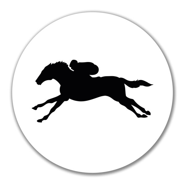 Aufkleber Pferderennen Silhouette 10cm Sticker