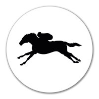 Aufkleber Pferderennen Silhouette 10cm Sticker