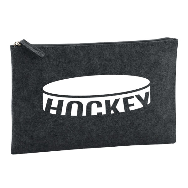Kulturbeutel Hockey Puck 1 Liter Filz Charcoal Kosmetiktasche