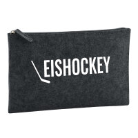 Kulturbeutel Eishockey Hockey 1 Liter Filz Charcoal...