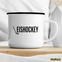 Emaille Tasse Eishockey Hockey 300ml Vintage Emaille Becher