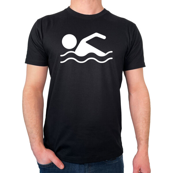 Herren T-Shirt Schwimmen Silhouette Größe S-3XL