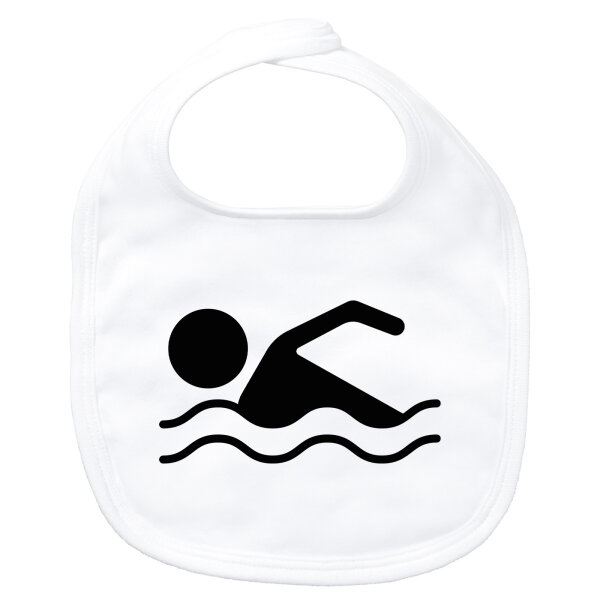 Baby Lätzchen Schwimmen Silhouette Klettverschluss
