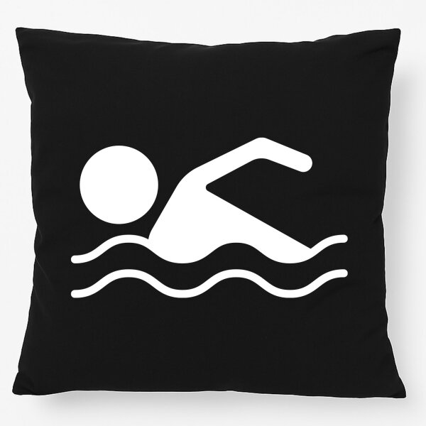 Kissen Schwimmen Silhouette 40x40cm