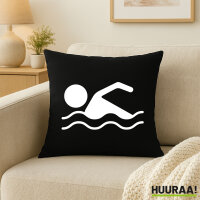 Kissen Schwimmen Silhouette 40x40cm