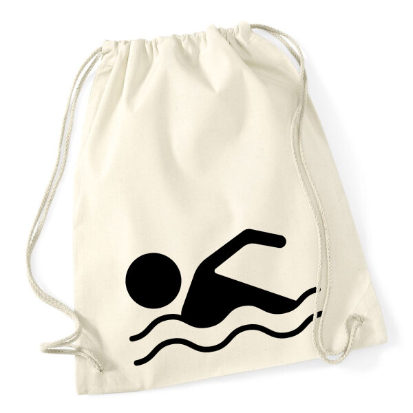 Turnbeutel Schwimmen Silhouette 12 Liter