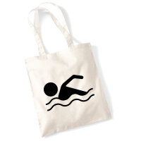 Jutebeutel Schwimmen Silhouette 10 Liter