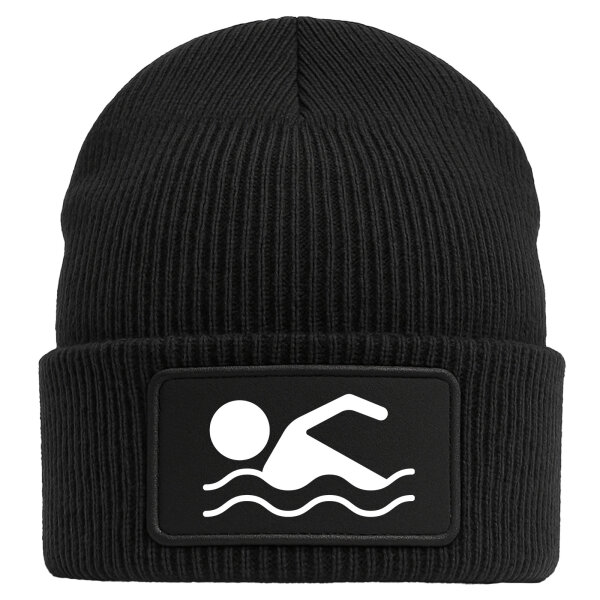 Beanie Schwimmen Silhouette Black Mütze