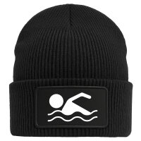 Beanie Schwimmen Silhouette Black Mütze