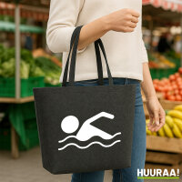 Filzshopper Schwimmen Silhouette 22 Liter Filztasche