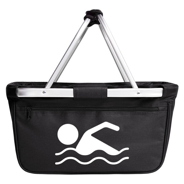 Einkaufskorb faltbar Schwimmen Silhouette 20 Liter Tragekorb Black