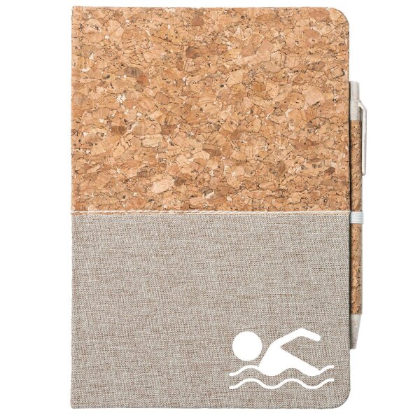 Notizbuch A5 Schwimmen Silhouette 80 Blatt inkl. Kugelschreiber