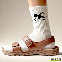 Socken Schwimmen Silhouette Größe 37/46 White Motiv Tennissocken