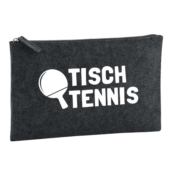 Kulturbeutel Tischtennis Tischtennisschläger 1 Liter Filz Charcoal Kosmetiktasche