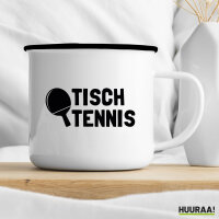 Emaille Tasse Tischtennis Tischtennisschläger 300ml Vintage Emaille Becher