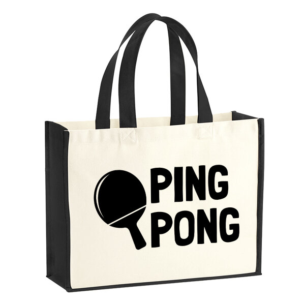 Jutetasche Ping Pong Tischtennis 21 Liter Black