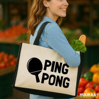 Jutetasche Ping Pong Tischtennis 21 Liter Black