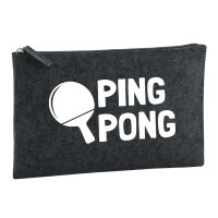 Kulturbeutel Ping Pong Tischtennis 1 Liter Filz Charcoal...